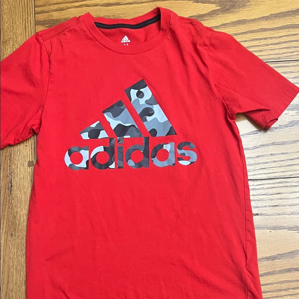 Adidas Kids Red Camo Logo T-Shirt